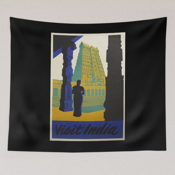 Item preview, Visit India retro poster designed and sold by stickart-marek.