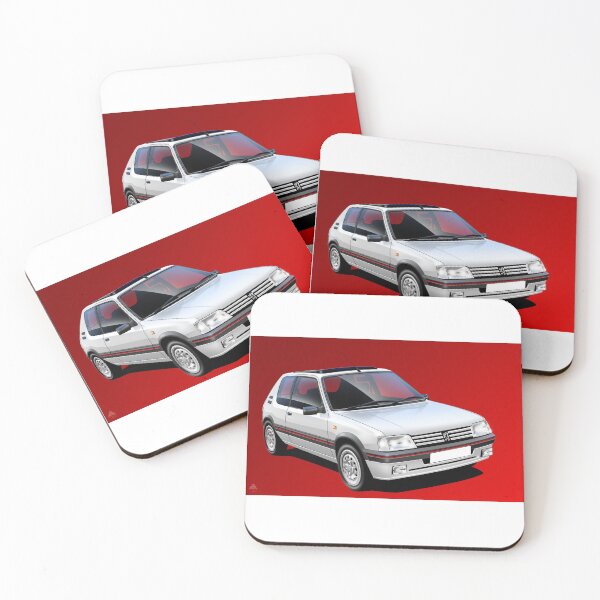 Item preview, Pug 205GTi Poster Illustration - white designed and sold by RJWautographics.