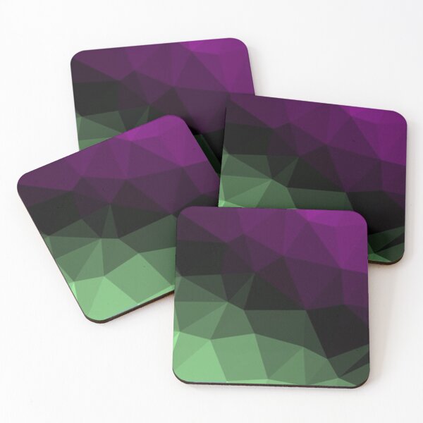 Item preview, Polygon pattern dark color gradient green purple designed and sold by ApArtPaintings.