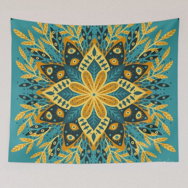 Item preview, Pepper Mandala – Turquoise designed and sold by Cat Coquillette.