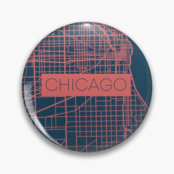 Item preview, Chicago Street Map Pink and Blue designed and sold by HelloGentry.