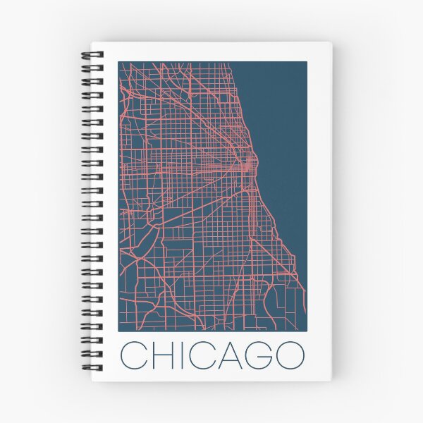 Item preview, Chicago Street Map Pink and Blue designed and sold by HelloGentry.