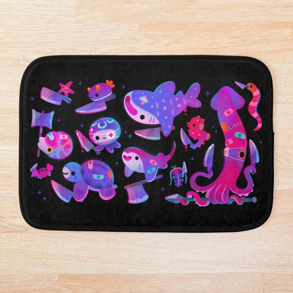 Stabby marine life Bath Mat