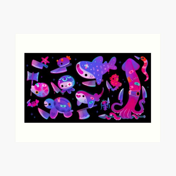 Stabby marine life Art Print