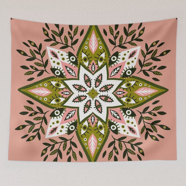 Item preview, Prickly Mandala – Sage & Pink designed and sold by Cat Coquillette.