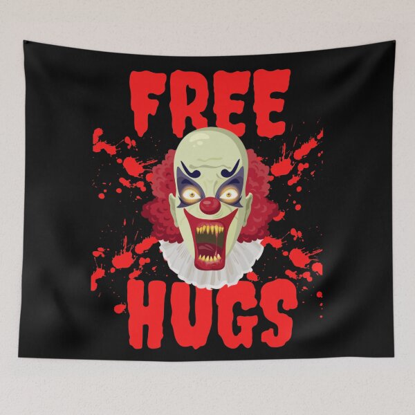 Aperçu de l'œuvre Crazy Killer Clown Free Hugs Costume effrayant d'Halloween créée et vendue par OneandHalf.