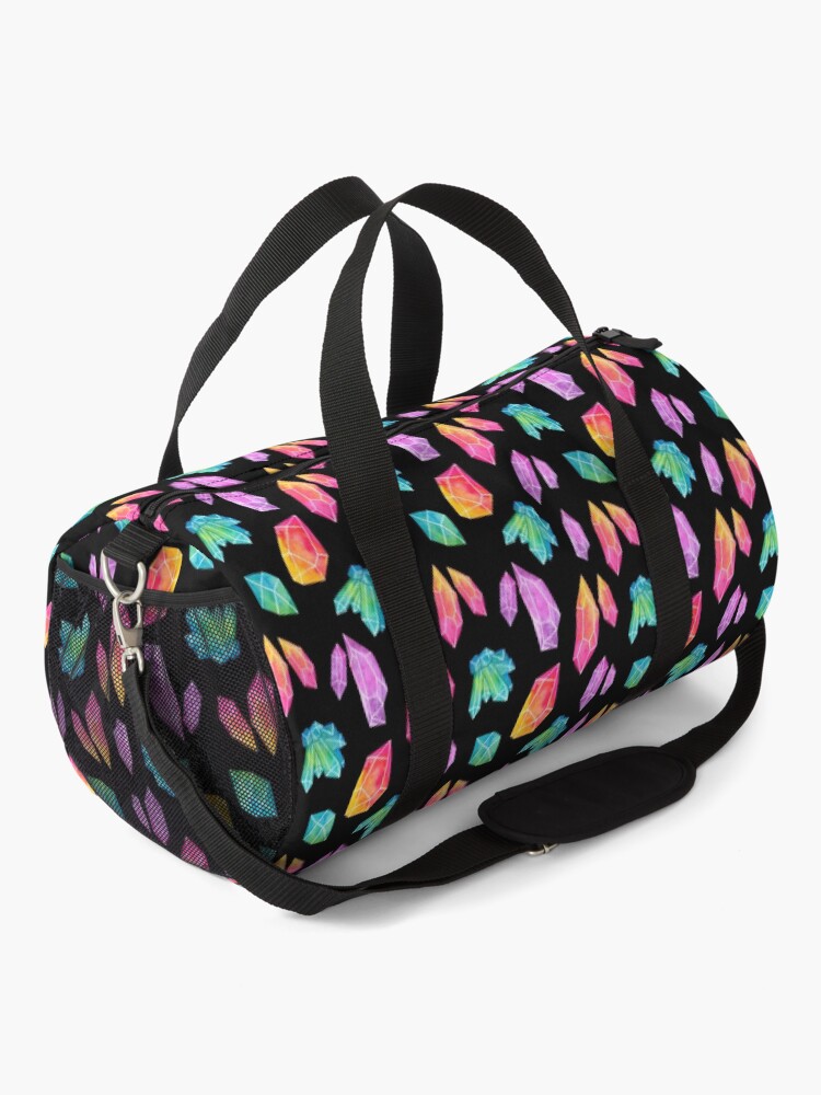Alternate view of Watercolor Crystals // Black Duffle Bag