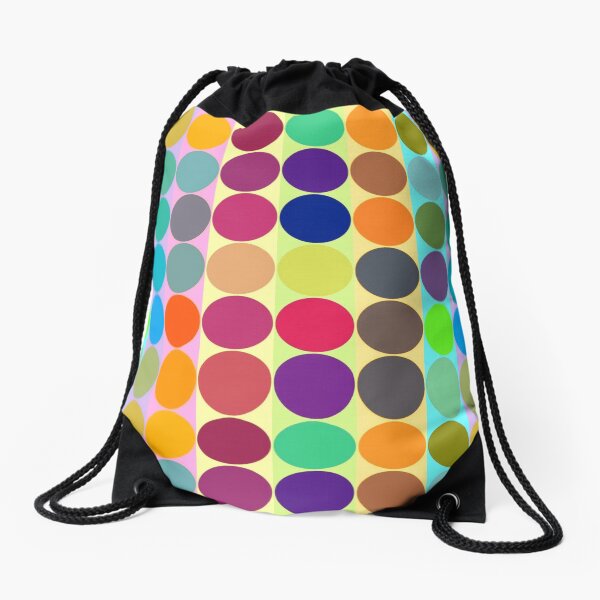 Dots and Lines Modular Pattern Drawstring Bag