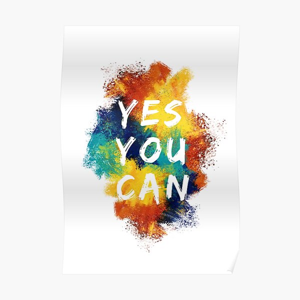 Wall Mural Motivational poster with lettering Yes You Can