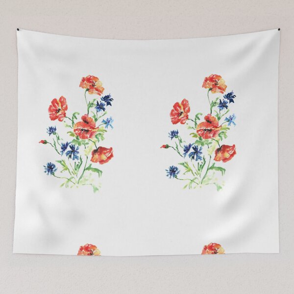 Item preview, Poppies and cornflowers print designed and sold by BeeTartprints.