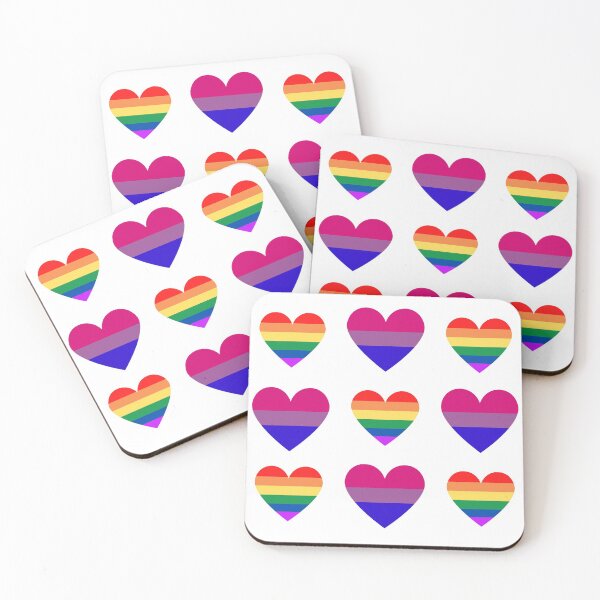 Item preview, Pride Flag Heart & Bisexual Flag Heart Pack designed and sold by throuplescorner.