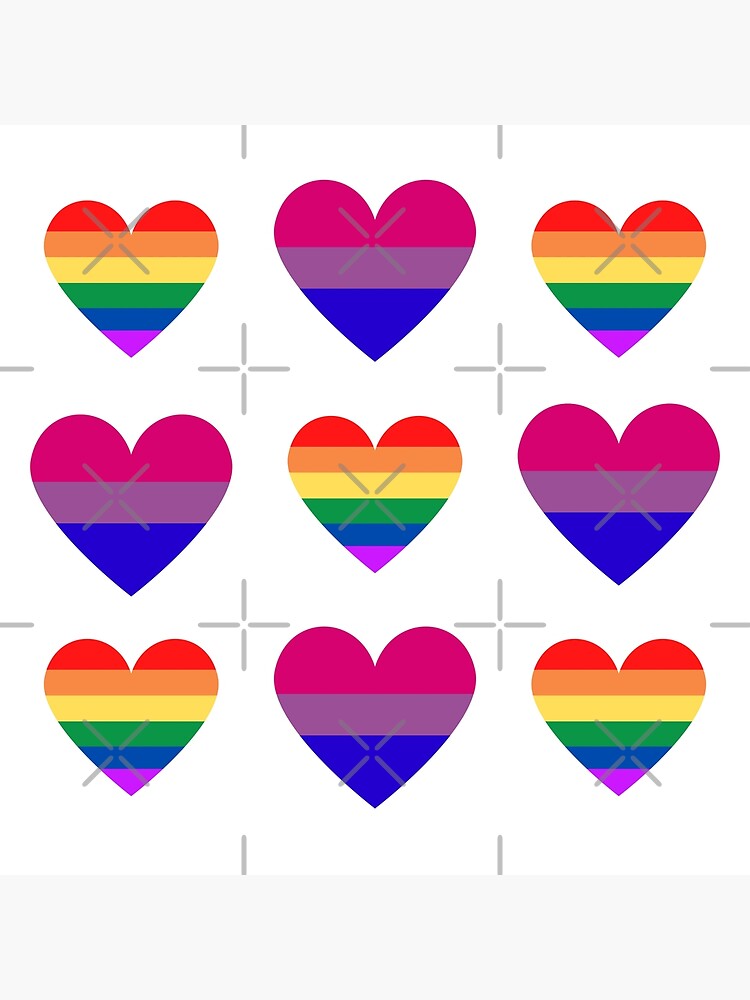 Pride Flag Heart And Bisexual Flag Heart Pack Photographic Print By Throuplescorner Redbubble