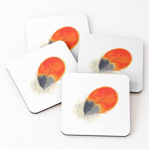 Item preview, Single Feather Painting Orange Bird Fine Art designed and sold by Nickie-Jones.
