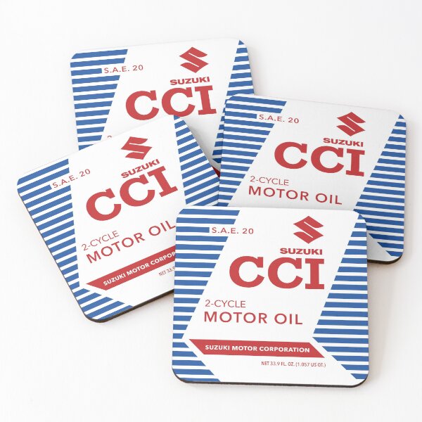 Item preview, Suzuki CCI vintage 2-stroke oil can layout designed and sold by Hecksploitation.