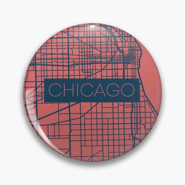 Item preview, Chicago Street Map Blue and Pink designed and sold by HelloGentry.