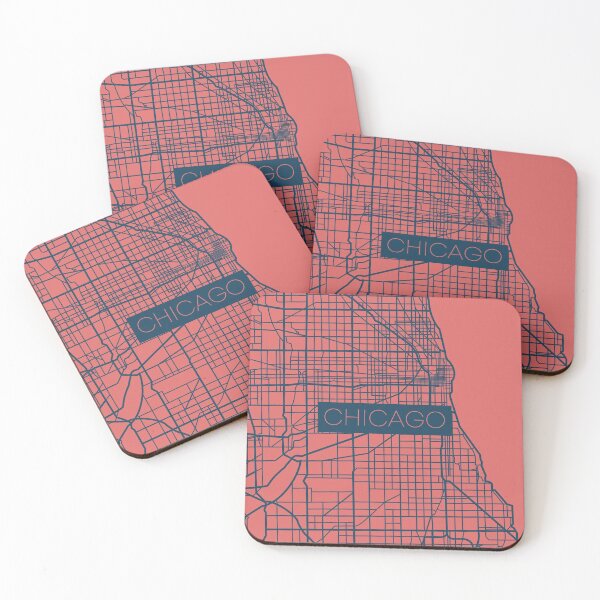Item preview, Chicago Street Map Blue and Pink designed and sold by HelloGentry.