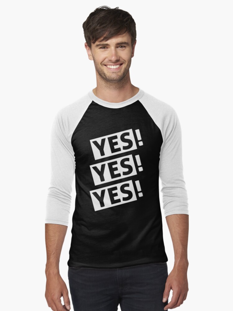 Thumbnail 1 von 3, Baseballshirt mit 3/4-Arm, YES YES YES designt und verkauft von dynamitfrosch.