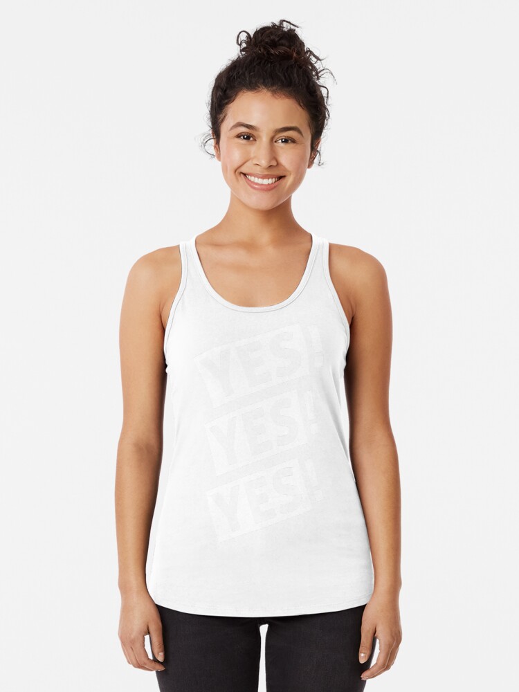 Thumbnail 1 von 3, Racerback Tank Top, YES YES YES designt und verkauft von dynamitfrosch.