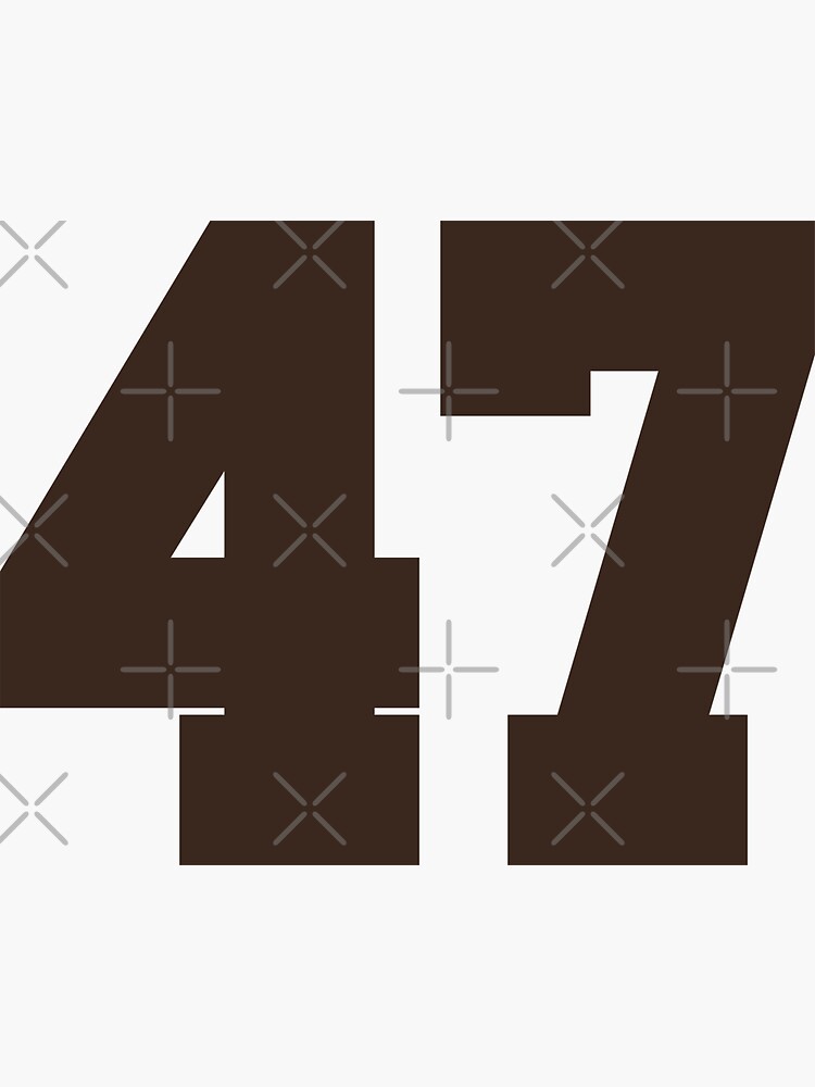 47 Number Cleveland Sports Fourty-Seven Brown Jersey' Sticker for Sale by  HelloFromAja