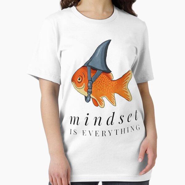 Vista previa del artículo con la obra «La mentalidad lo es todo. Motivación del tiburón pez dorado», diseñado y vendido por MartinLoop.