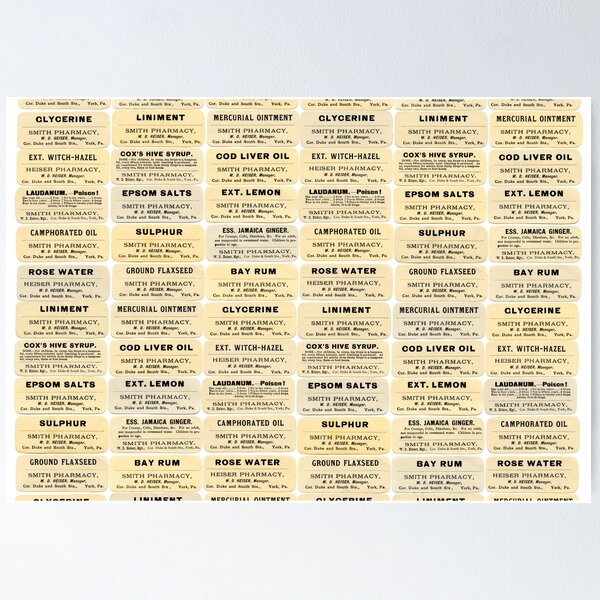 Item preview, Vintage pharmacy bottle labels designed and sold by Eenig.