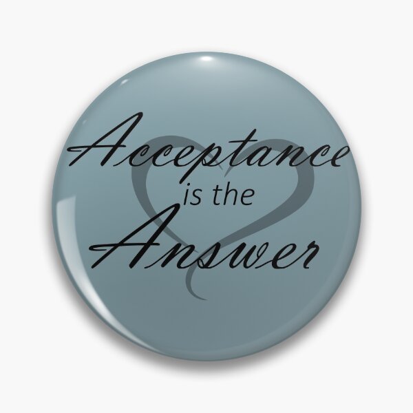 Item preview, Acceptance is the Answer Slogan with Heart from Alcoholics Anonymous Big Book Sobriety Gift  designed and sold by Zen  Goat.