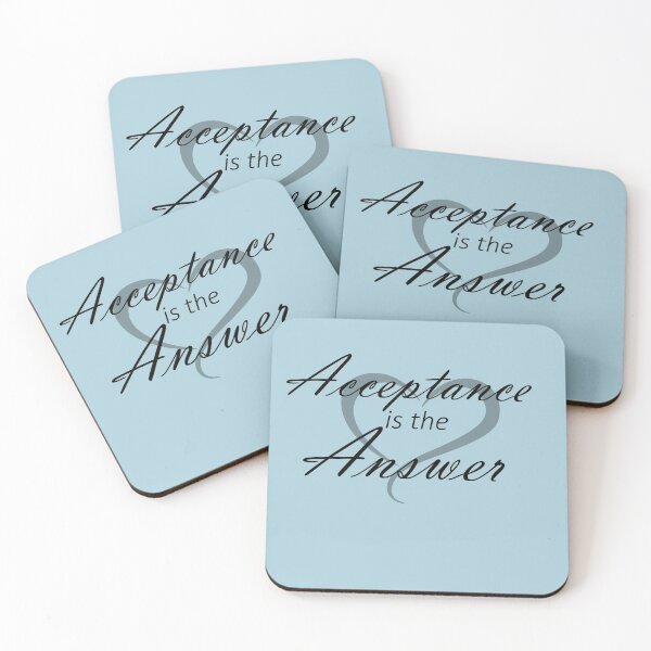 Item preview, Acceptance is the Answer Slogan with Heart from Alcoholics Anonymous Big Book Sobriety Gift  designed and sold by Zen  Goat.
