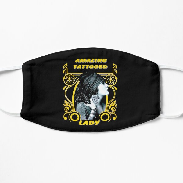 AMAZING TATTOOED LADY : Vintage Flapper Print Flat Mask