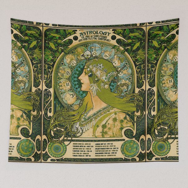 Item preview, Emerald Green Vintage Astrology Poster | Alphonse Mucha  designed and sold by wildtribe.