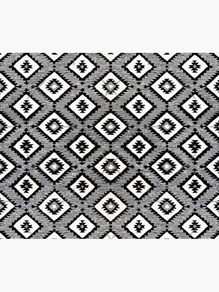 Black & White Oriental Traditional African Moroccan Style Illustration Pattern by Arteresting