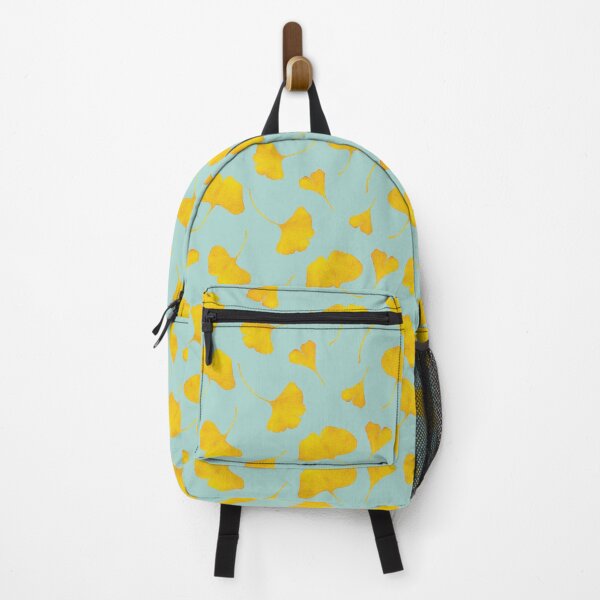 Item preview, Golden Ginkgo Leaves on Blue Background - Fall Colors Repeated Pattern designed and sold by AlicjaCurioseur.