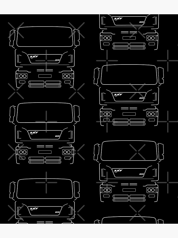 Classic ERF ECS lorry white outline graphic