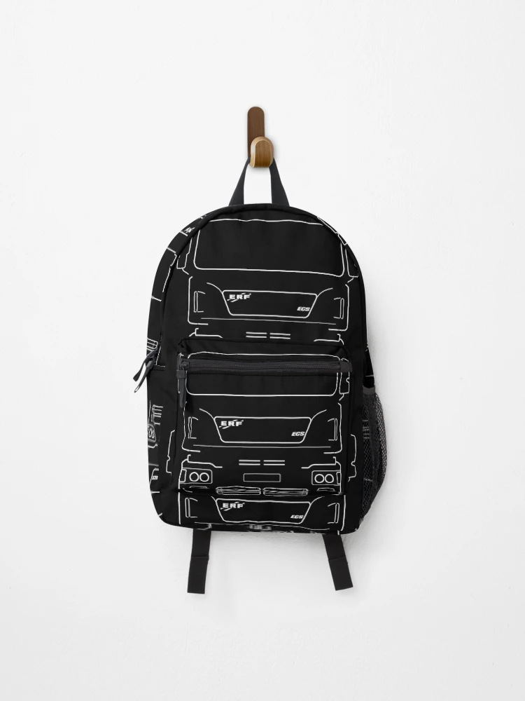 Classic ERF ECS lorry white outline graphic Backpack