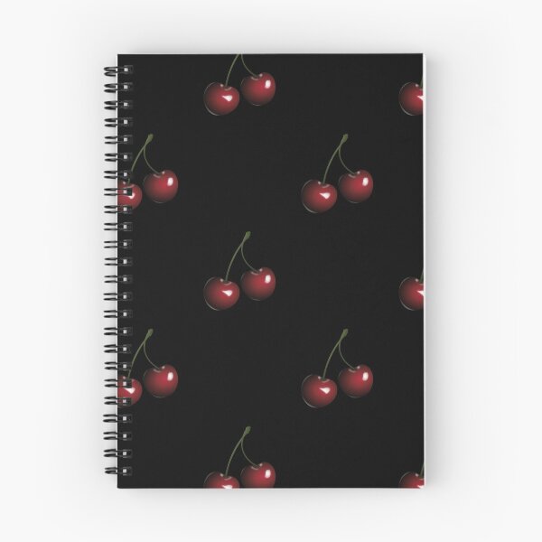 Aperçu de l'œuvre Cerises sur motif noir créée et vendue par StickinTogether.