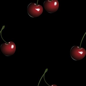 Cherries 2 (on black) Duffle Bag by Sy Phelan