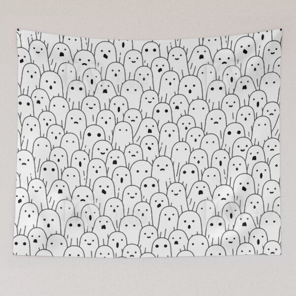 Item preview, Halloween Pattern 4 Ghosts staring at you designed and sold by PrMoonlessNight.