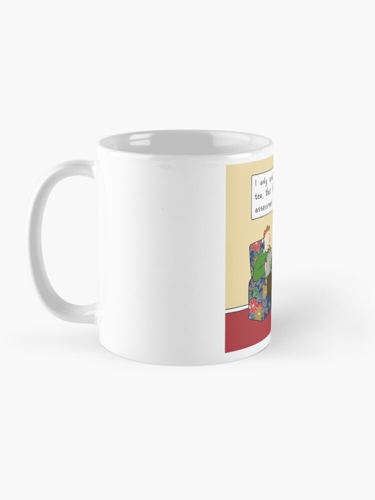 "Making a Cup of Tea Risk Assessment for a Man Cartoon" Coffee Mug for