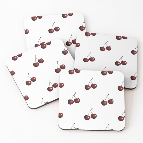 Item preview, Cherries on white pattern designed and sold by StickinTogether.