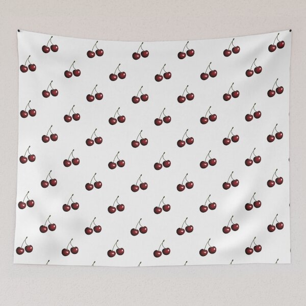 Item preview, Cherries on white pattern designed and sold by StickinTogether.