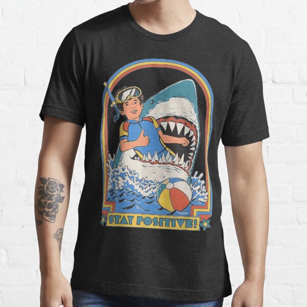 This Is Me Funny Stay Positive Shark Attack Retro Comedy Tee Essential T-Shirt