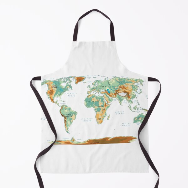 Item preview, map of the WORLD with relief topographic map of the WORLD with names of the oceans and the seas Lakes and Rivers designed and sold by mashmosh.