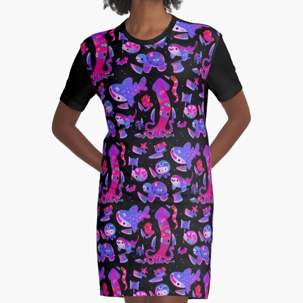 Stabby marine life Graphic T-Shirt Dress