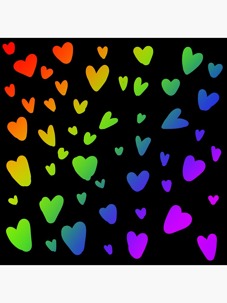 Thumbnail 3 of 3, Sticker, rainbow hearts designed and sold by Multiminjae.