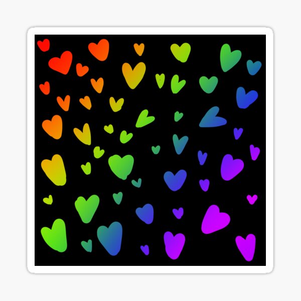 rainbow hearts Sticker