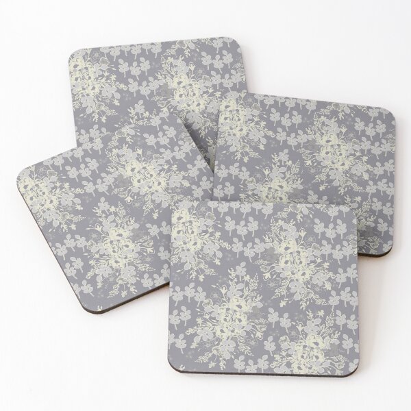 Item preview, Cream and Gray Floral Painted Bouquet on Heather Background  designed and sold by Cheryl Graham.