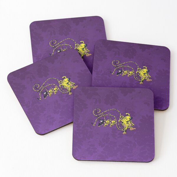 Aperçu de l'œuvre Marsupilami / Famille accrochée à la queue / Design violet créée et vendue par Hubashop.