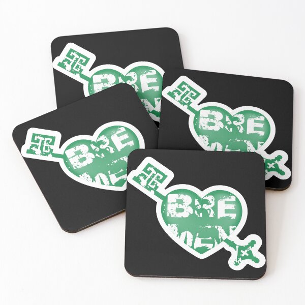Item preview, Lettering Bremen in the heart with Bremen Town Musicians and Bremen Key in the colors green and white designed and sold by froggy-stylecom.