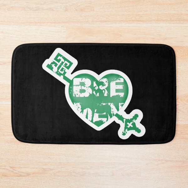 Item preview, Lettering Bremen in the heart with Bremen Town Musicians and Bremen Key in the colors green and white designed and sold by froggy-stylecom.