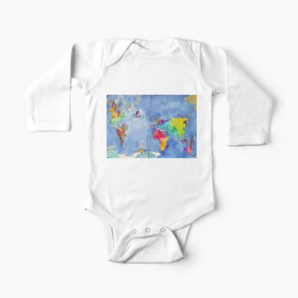 Colourful Happy World Long Sleeve Baby One-Piece