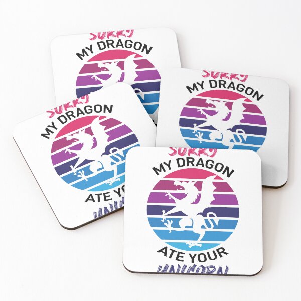 Item preview, Sorry my dragon ate your unicorn - Pink & Blue & Rose colors designed and sold by TheAwesomeMiro.